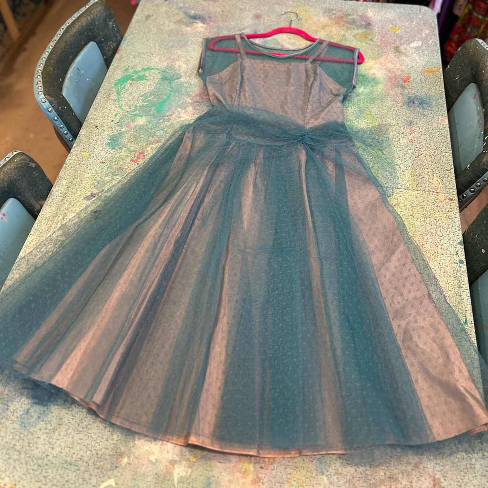 Mid Century Blue Bird Dress